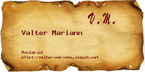 Valter Mariann névjegykártya